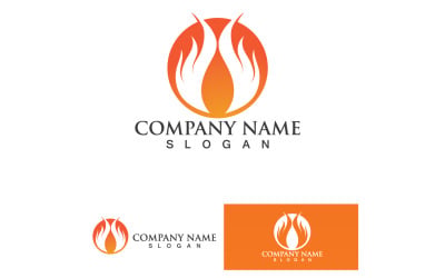 Fuoco brucia e fiamma Logo Vector V36