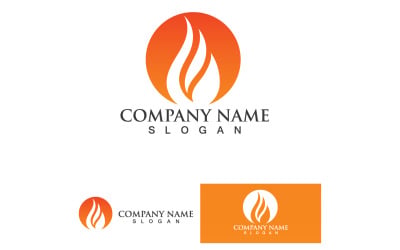 Fuoco brucia e fiamma Logo Vector V39