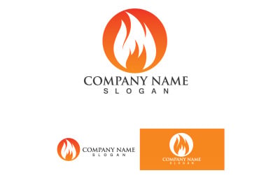 Fuoco brucia e fiamma Logo Vector V40