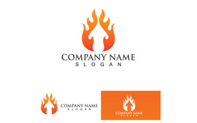 Fuoco brucia e fiamma Logo Vector V7
