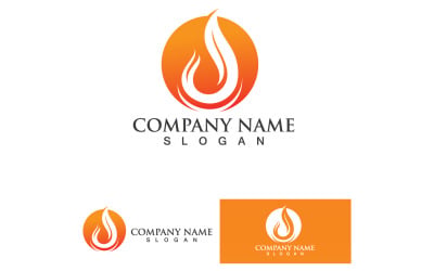 Fuoco brucia e fiamma Logo Vector V42