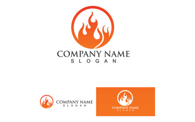 Fuoco brucia e fiamma Logo Vector V53