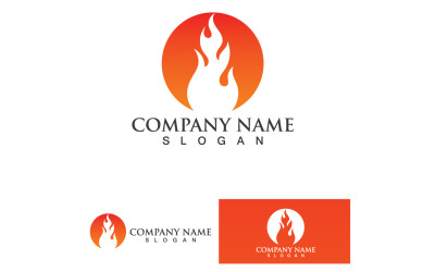 Fuoco brucia e fiamma Logo Vector V54