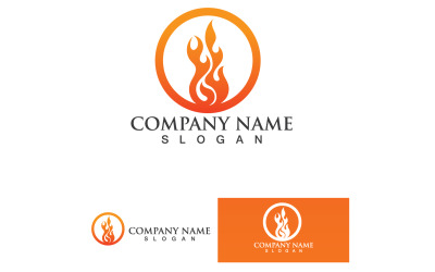 Fuoco brucia e fiamma Logo Vector V57