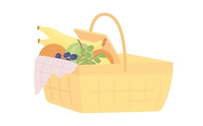 Picknickmand semi-egale kleur vector-object