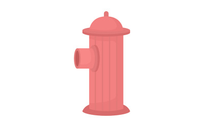Požární hydrant poloplochý barevný vektorový objekt