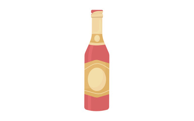 Bouteille de champagne objet vectoriel couleur semi plat