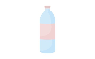 Бутылка с полуплоским цветным векторным объектом пресной воды