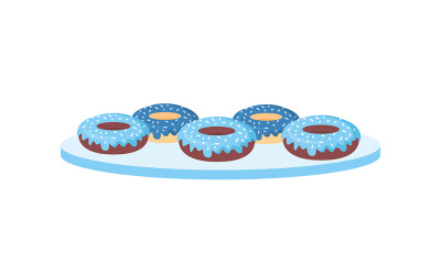 Donuts with decorations semi flat color vector object
