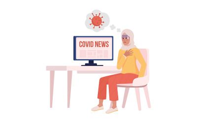 Nieuw covid-variant semi-egale kleur vectorkarakter