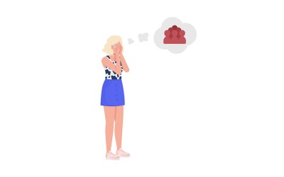 人群恐慌事件半平面彩色矢量字符