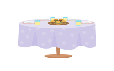 Table served for party semi flat color vector object