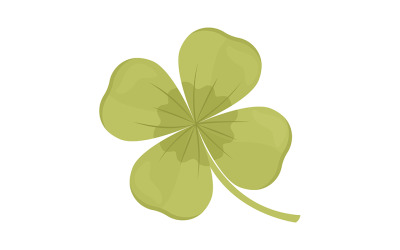 Czterolistna koniczyna pół płaski kolor obiektu wektorowego