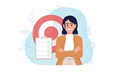 Définir des objectifs illustration vectorielle 2D isolée