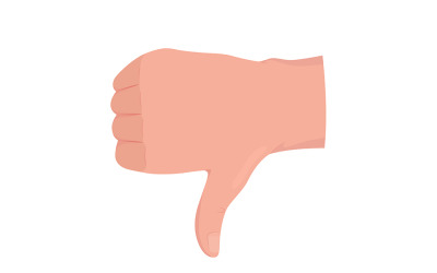 Dislike semi flat color vector hand gesture