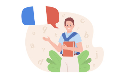 Illustrazione isolata del vettore 2D del francese