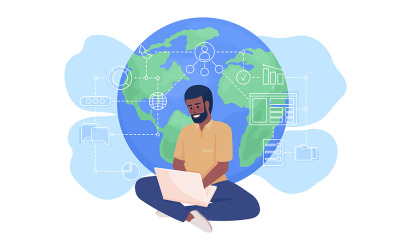 Illustrazione isolata vettore 2D freelance