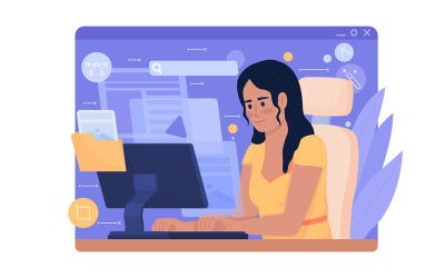 Web artist portfolio 2D vector isolated illustration