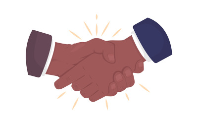 Zakelijke deal semi-egale kleur vector handgebaar