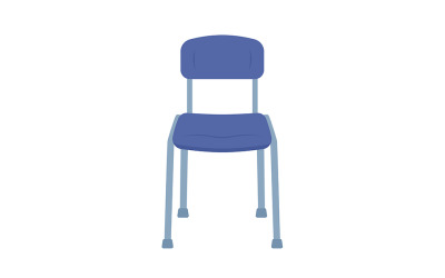 Chaise vide bleue objet vectoriel de couleur semi-plat