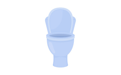Nettoyer la cuvette des toilettes ouverte objet vectoriel de couleur semi-plat