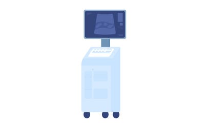 Objeto vectorial de color semiplano del escáner de ultrasonido