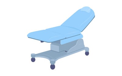 Sofá para gabinete médico objeto de vector de color semi plano