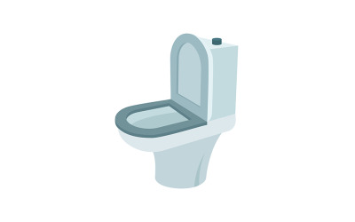 Toilet bowl semi flat color vector object