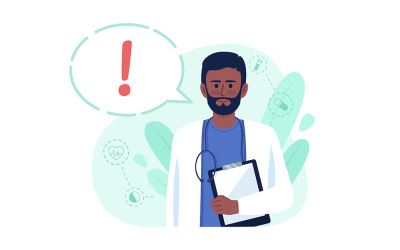 Ważne informacje od lekarza 2D ilustracji wektorowych na białym tle