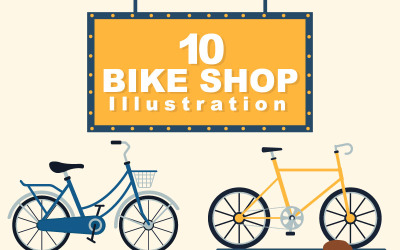 10 Иллюстрация магазина велосипедов