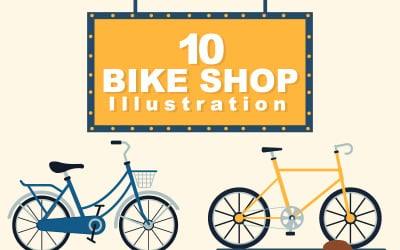10 Illustration de magasin de vélo