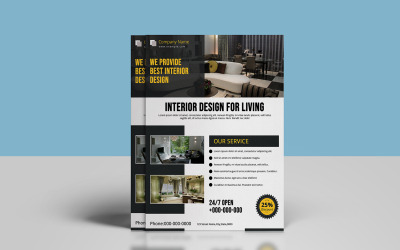 Innenarchitektur-Flyer, Word- und Psd-Vorlage