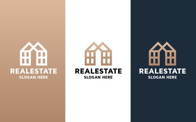 Logotipo de bienes raíces de propiedad de lujo
