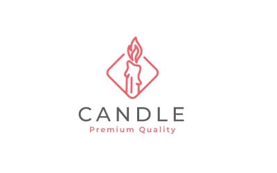Modelo de Design de Logotipo Simples e Elegante à Luz de Vela