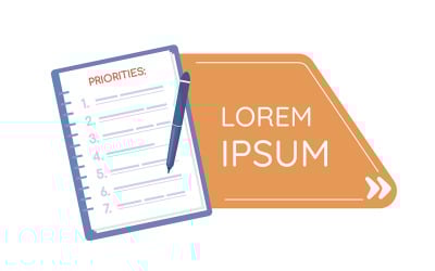 Prioridades escolhendo caixa de texto de cotação com objeto plano