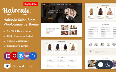 Haircule - 发型、沙龙和 Weige 商店 Elementor WooCommerce 响应主题