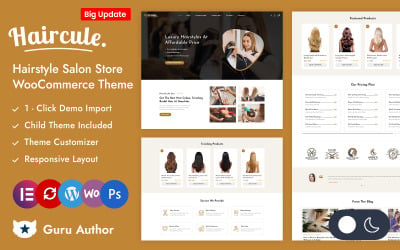 Haircule - Haarstijl, salon en Weige Store Elementor WooCommerce Responsief thema