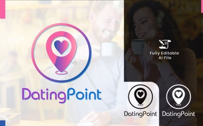 Шаблон логотипа Dating Point для приложения