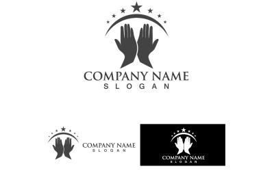 Mano Esperanza Logo Y Símbolo Cuidado Vector V4