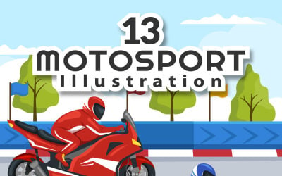 13 wyścigów Motosport ilustracja