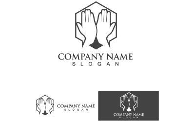 Hand Hope-logotyp och symbolvårdsvektor V22