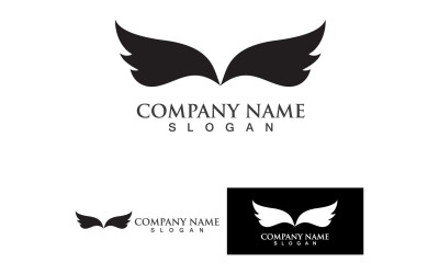 Icono de vector de logotipo de pájaro de ala V26