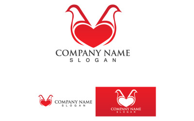 Piccione amore Bird Logo Vector Icon V23