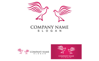 Pigeon Oiseau Logo Vector Icon V20