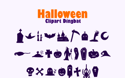 Klipart Halloween – Písmo Dingbat