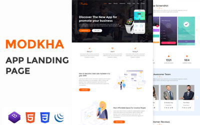 Modkha – HTML šablona vstupní stránky aplikace