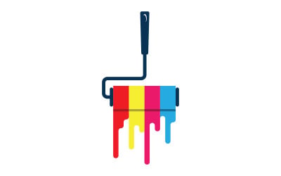 Painting logo template. Vector illustration. V3