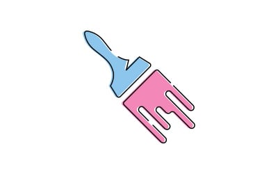 Painting logo template. Vector illustration. V7
