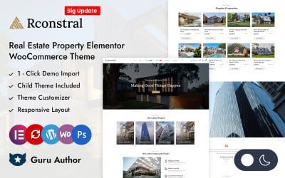 Rconstral - Elementor WooCommerce Responsive Theme für Immobilien