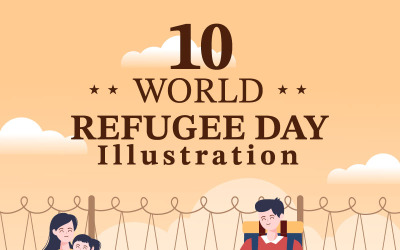 Illustration för 10 världsflyktingdagen